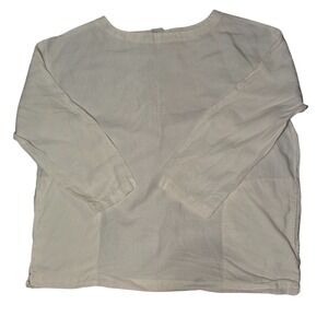 Allen Allen USA Cream Coastal Grandma Minimalist oversized Boat Neck Pocket XL